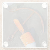 ビーチの錆ついたいかりそしてブイ ガラスコースター (裏面)