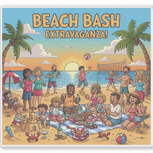 ビーチの集い シール (正面)