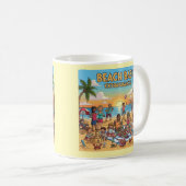 ビーチの集まり コーヒーマグカップ (正面右)