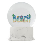 ビーチの雪の地球 スノーグローブ (裏面)