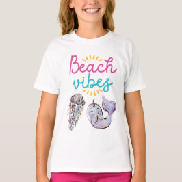ビーチの雰囲気イルカ Tシャツ