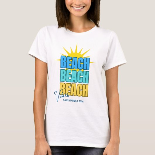 ビーチの雰囲気カスタム Tシャツ (正面)