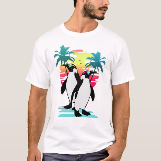 ビーチの雰囲気ペンギン v2 tシャツ (正面)