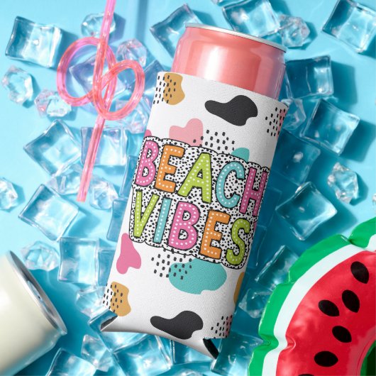 ビーチの雰囲気 スリム缶クーラー (インサイチュ 夏)