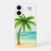 ビーチの雰囲気 ヤシの木  iPhone 16ケース (裏面)