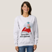 ビーチの雰囲気,白いクリスマスを望おもしろいむ スウェットシャツ (正面フル)