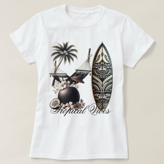 ビーチの雰囲気 Tシャツ (デザイン正面)