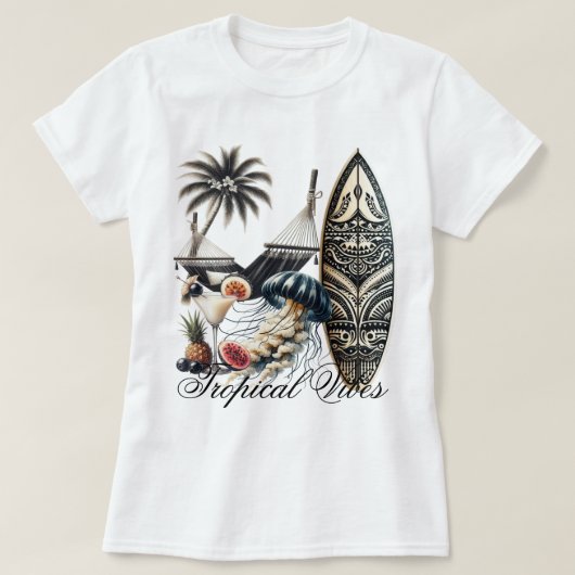 ビーチの雰囲気 Tシャツ (デザイン正面)