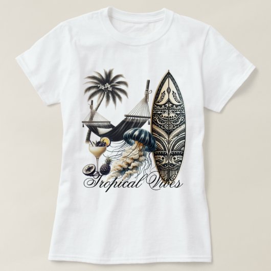 ビーチの雰囲気 Tシャツ (デザイン正面)