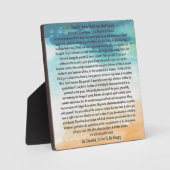 ビーチの青い雷のデシデラタ詩 フォトプラーク (正面)