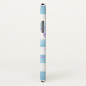 ビーチの青く白くストライプのな水彩画の紫色のタコ Case-Mate iPhoneケース (裏面/右)