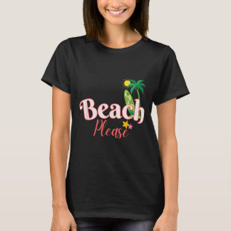 ビーチの面白い夏休みグラフィック かわいい海岸 Tシャツ