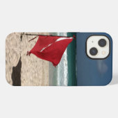 ビーチの飛び込みの旗 iPhoneケース (裏面横)