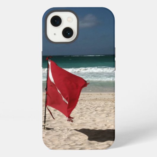 ビーチの飛び込みの旗 iPhoneケース (裏面)