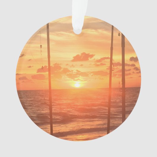 ビーチの魚釣り オーナメント (正面)