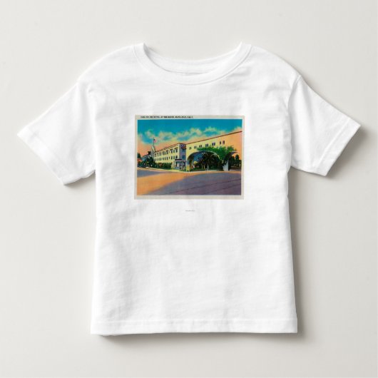 ビーチのCasa Del Rey Hotel、サンタクルス トドラーTシャツ (正面)