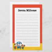 ビーチのMaisyおよびシリルSnacktime 便箋 (正面/裏面)