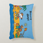 ビーチのMaisyそして友人 アクセントクッション (正面(垂直))