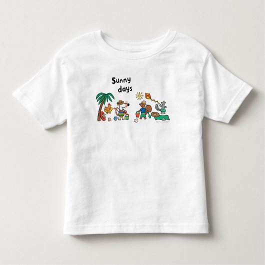 ビーチのMaisyそして友人 トドラーTシャツ (正面)