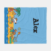 ビーチのMaisyそして友人 フリースブランケット (正面(横))