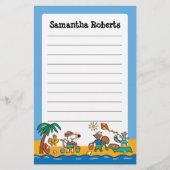 ビーチのMaisyそして友人 便箋 (正面)