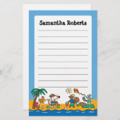 ビーチのMaisyそして友人 便箋 (正面/裏面)