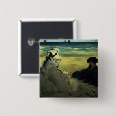 ビーチのManet |、1873年 缶バッジ (正面&裏面)