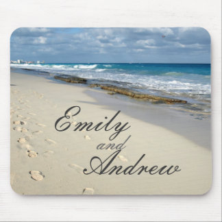 ビーチのmousepadの足跡 マウスパッド
