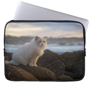 ビーチのRagdoll猫 ラップトップスリーブ