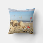ビーチのSandcastle クッション (裏面)