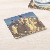 ビーチのSandcastle スクエアペーパーコースター (アングル)