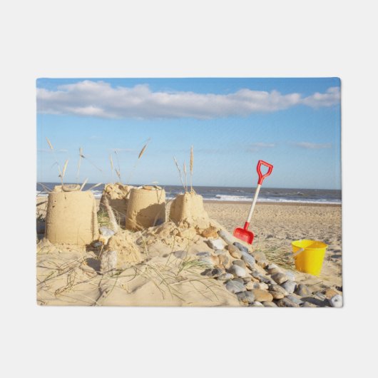 ビーチのSandcastle ドアマット (正面)