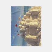 ビーチのSandcastle フリースブランケット (正面)