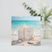 ビーチのSave The Date タオル星型の海洋生物付き セーブザデート (スタンド正面)