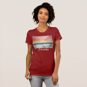 ビーチのTシャツの女性赤、フロリダ Tシャツ (正面フル)