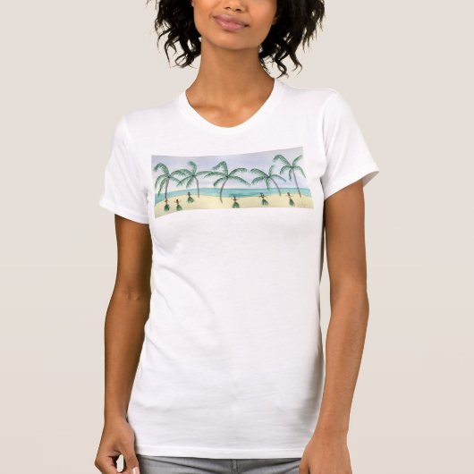 ビーチのTシャツ及び服装のフラ Tシャツ (正面)