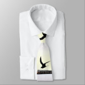 ビーチのWindbreakの塀及びカモメの芸術のタイ ネクタイ (タイ)