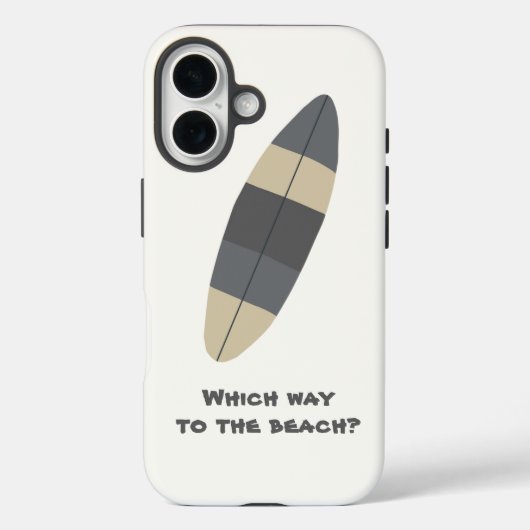 ビーチはどっち？グレーサーフボード Case-Mate iPhoneケース (裏面)