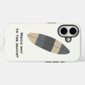ビーチはどっち？グレーサーフボード Case-Mate iPhoneケース (裏面 (横))