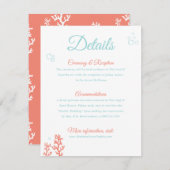 ビーチはエンクロージャカード|珊瑚および水を詳しく述べます エンクロージャーカード (正面/裏面)