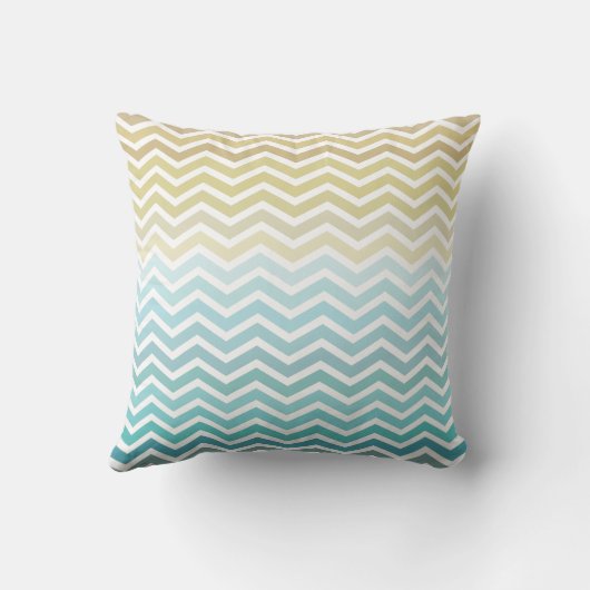 ビーチはシェブロンのジグザグ形の枕を振ります クッション (裏面)