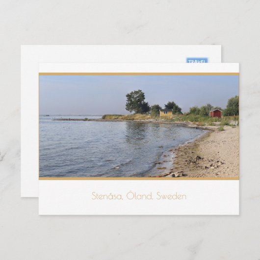 ビーチはスウェーデンのオーランド州ステノサにある。 ポストカード (正面/裏面)