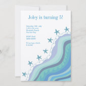 ビーチはヒトデの誕生日のパーティの招待状を振ります 招待状 (正面)