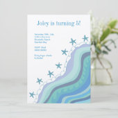 ビーチはヒトデの誕生日のパーティの招待状を振ります 招待状 (スタンド正面)