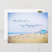 ビーチはマイハッピープレイススクリプトカリフォルニアバケーション ポストカード (正面/裏面)