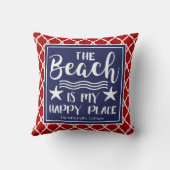 ビーチはマイハッピープレイス引用文航海の沿岸 クッション (裏面)
