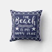 ビーチはマイハッピープレイス引用文航海の沿岸 クッション (裏面)