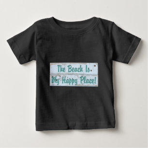 ビーチはマイハッピープレイス ベビーTシャツ