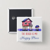 ビーチはマイハッピープレイス 缶バッジ (正面&裏面)