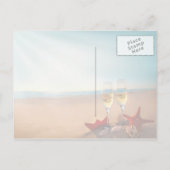 ビーチはロマンチックな日付を保存 案内ポストカード (裏面)